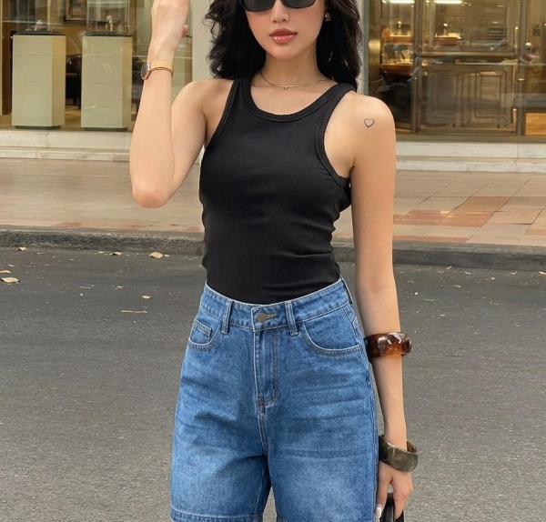 [ Sablex ] Quần short jean xanh basic – trẻ trung, tôn dáng, dễ phối và mặc cực thoải mái.có Bigsize