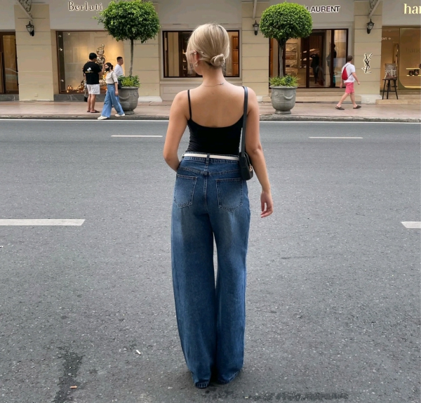 Quần Jean Ống Rộng 25cm Unisex Chất Liệu Denim Cao Cấp Form Suông Rộng Tôn Dáng Phù Hợp Nam/Nữ Dễ Phối Đồ